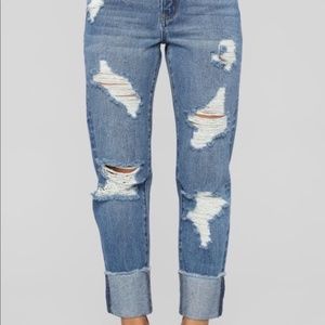 Shane High Rise Boyfriend Jeans - medium wash